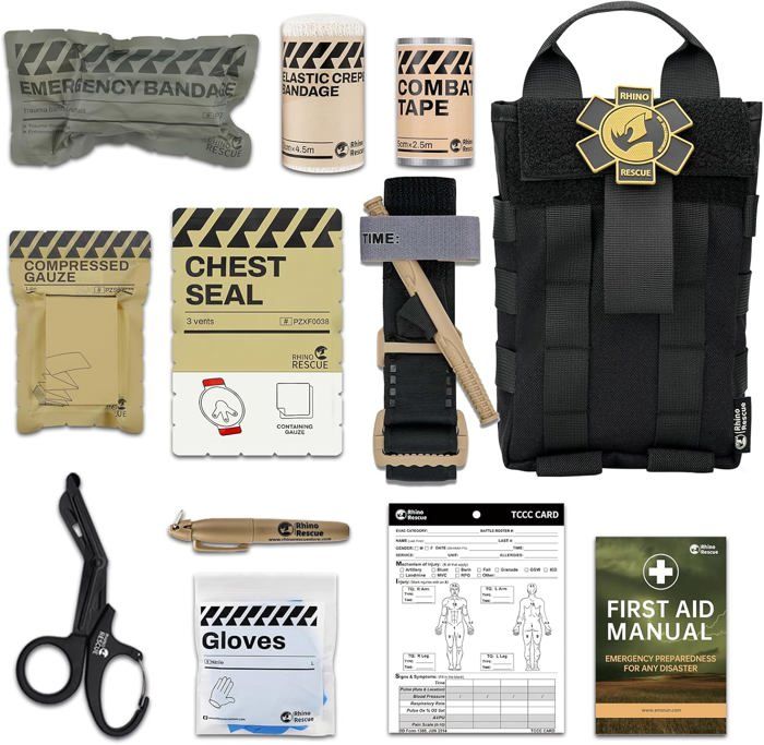 Trousse De Premiers Secours Rhino Rescue étanche - 114 Articles, Portable, Pour Randonnée, Vélo, Voyage