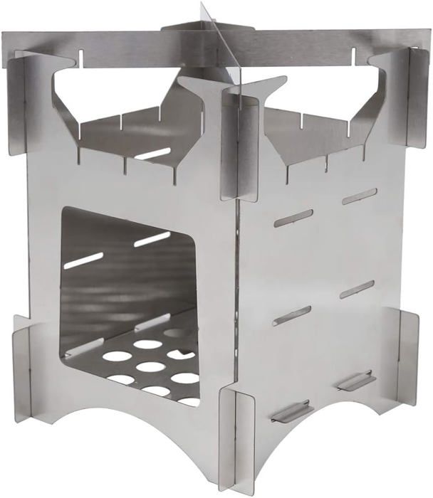 Poêle De Camp Pliant Simpletul En Inox 304 – Petit Barbecue à Bois Avec Grille