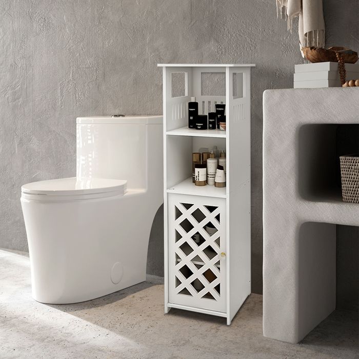 Armoire de salle de bain en pp XJING，armoire de salle de bain avec 2 étagères et porte porte diamantée armoire dangle