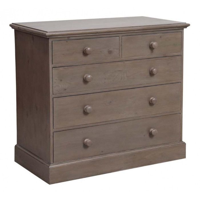 Commode 5 tiroirs - Bois - Marron - Interior's - Cdiscount Maison
