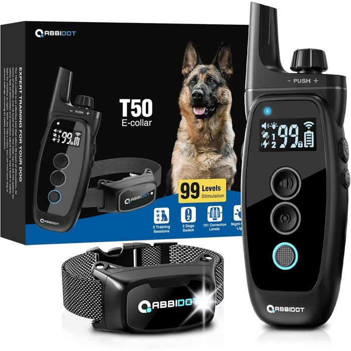 Meilleurs prix pour Collier De Dressage Pour Chien-VeilleuseVerrouillage De Sécurité Amélioré151 Niveaux De 4 Modes De DressageRechargeable Collier
