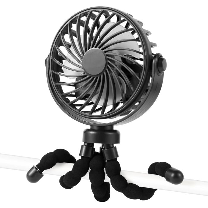 Ventilateur portable - HANDEIU - USB rechargeable - Trépied flexible - Noir - 25 watts - Handeiu