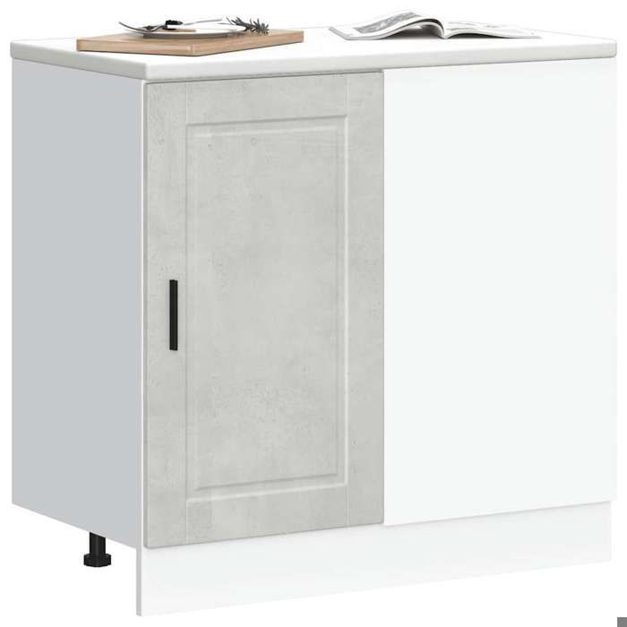 SWEETY - Armoire de cuisine - avec rangements - Porto - Meuble bas cuisine - gris béton - bois dingénierie LL733