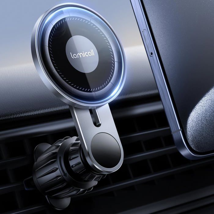 PlusAcc Support De Téléphone Portable Sous Vide Pour Voiture Avec Fonction De Charge – Ventouse Rotative à 360 ° Pliable Magnétique Pour Magsafe IPhone 17/16/15/14/13/12/ Sumsung Sur Pare-Brise