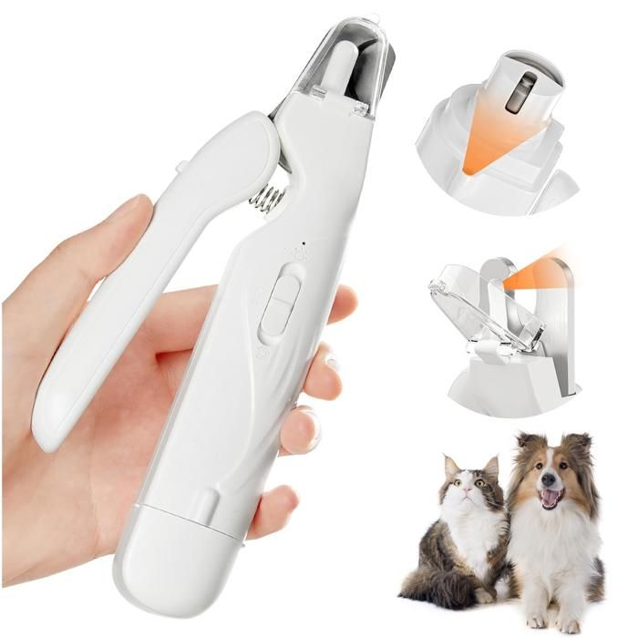 Coupe-griffes 2 en 1 pour chien et chat broyeur à griffes silencieux coupe-griffes pour chat 2 lumières LED