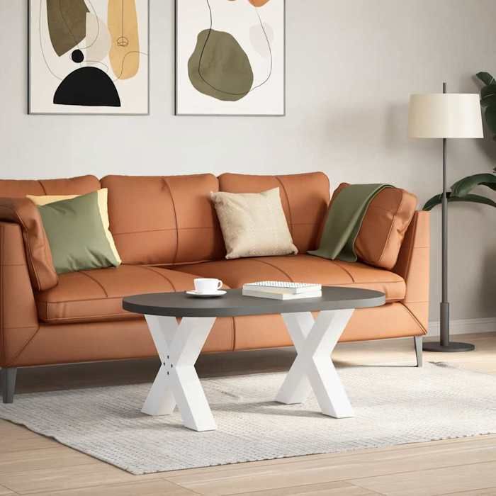 541358& Pieds de table basse - Haut de gamme - en forme de X 2 pièces blanc 60 x (42-43) cm acier