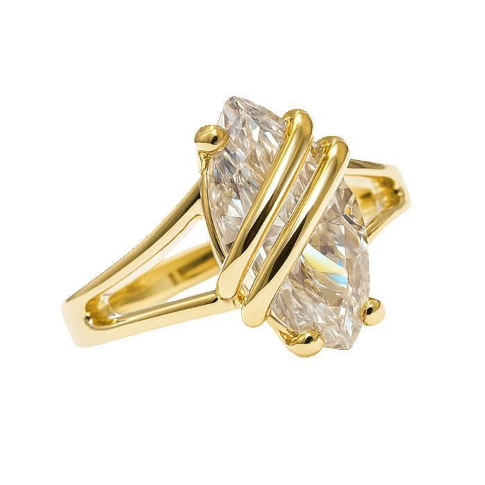 Bague Alliance Moderne – Plaqué Or 18 Carats Et Oxydes De Zirconium – Doré