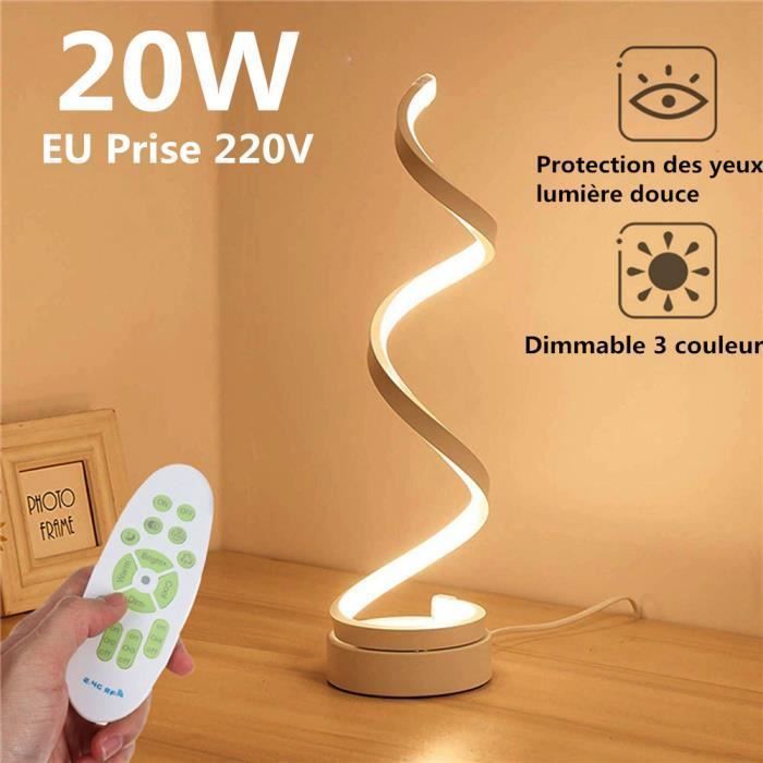 Lampe de table - TEMPSA - Spirale - 20W - Blanc - Contemporain