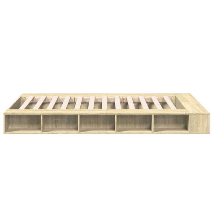 BURKE* Lit simple 120x200 cm Structure de lit classique sans matelas chêne sonoma 120x200 cm - LL3723