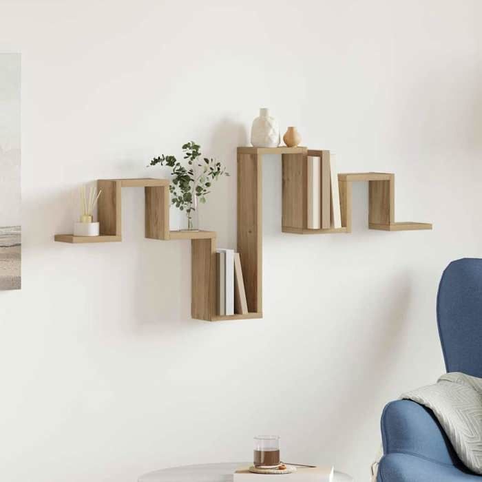 (SOLDES Nouvelle année）Classique Étagère Murale Montage mural - Chêne artisanal - 1045x43x10cm FR26_04305897