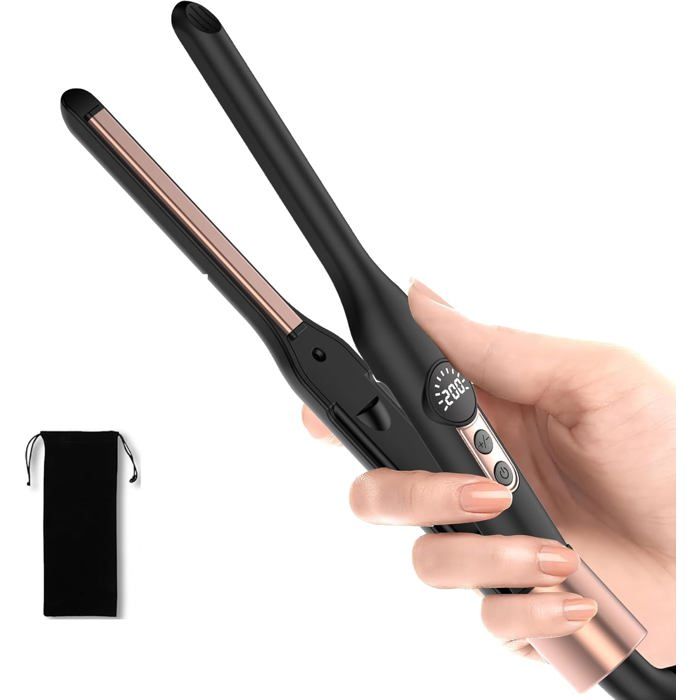 Mini Fer à LisserIonique Lisseur2 en 1 Portable Légerde Voyage Pour Cheveux CourtsPixiesFrangeBarbe & Petites BouclesLisseur