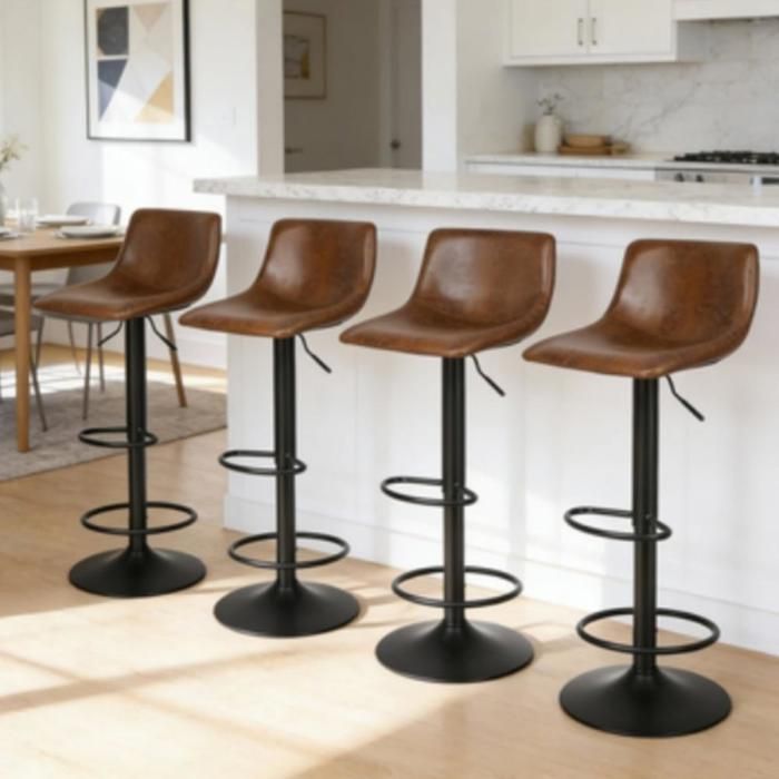 MIPAN.Chaises de Bar Lot de 4 Tabourets Hauts Tabouret de bar Hauteur (80-100 cm) - Pour Salon Salle à Manger Cuisine