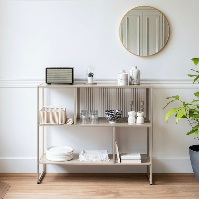 Étagère en métal taupe EMILIA Étagère en métal taupe EMILIA