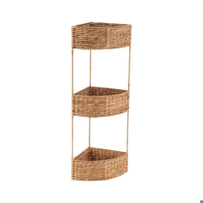 ETAGERE D ANGLE 3 PANIERS EN JACINTHE/METAL - NATUREL - Tendance ETAGERE D ANGLE 3 PANIERS EN JACINTHE/METAL - NATUREL - Tendance