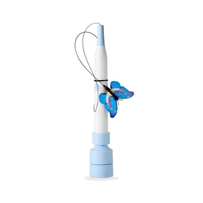 Jouet pour chat 26x6cm papillon électrique automatique ventouse puissante incassable longue tige flexible plume chat interactive