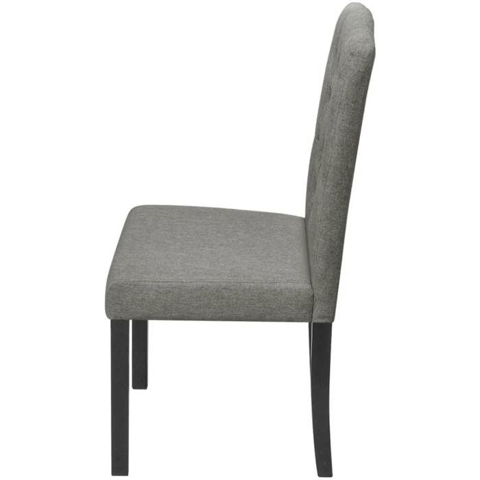 Chaises cuisine(4 pcs) - Gris - Chaises à manger - 4 personnes - gris tissu 42x51.5x95 cm F2825