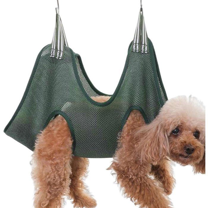 Hamac de toilettage pour animaux avec crochets en S métalliques - support de bain adapté aux chiots de petite et moyenne taille.
