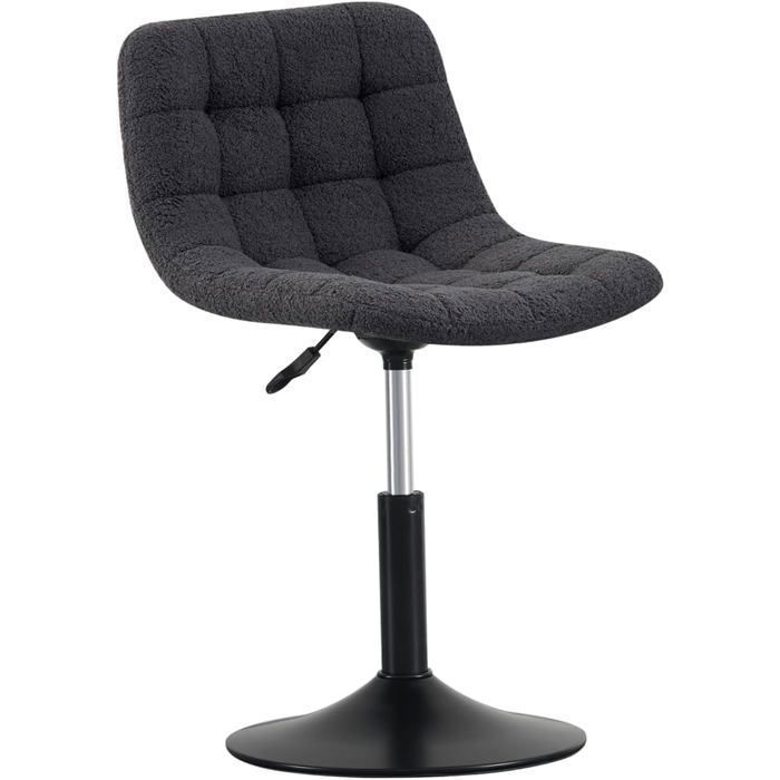 mcc direct Drake Chaise de coiffeuse avec housse en tissu doux repose-pieds et structure en métal pour chambre à coucher (gris)