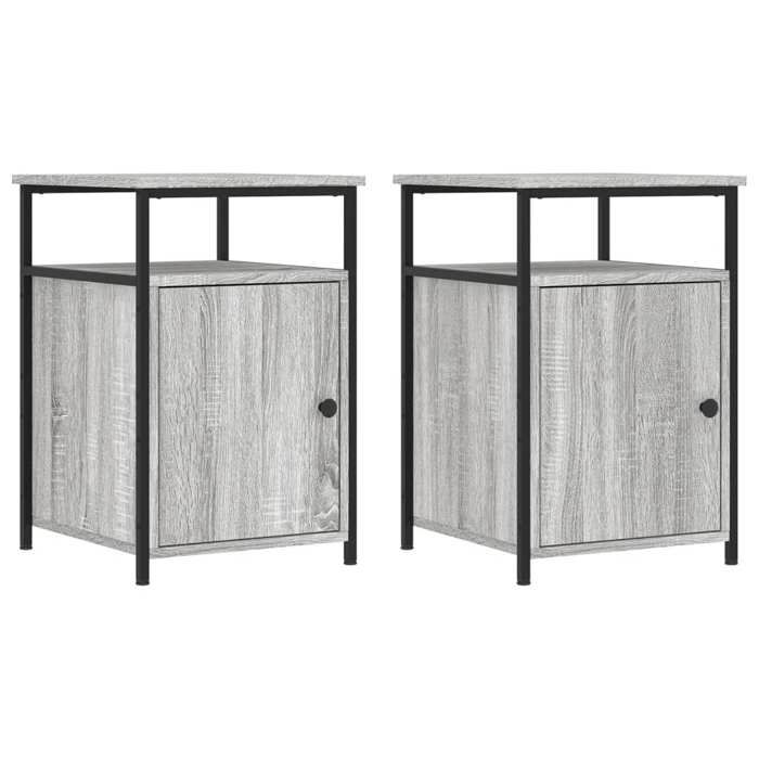 Lot de 2 Tables de chevet - vidaXL - rangement chevet - bois dingénierie - sonoma gris - 40 x 42 x 60 cm{sgq82v}