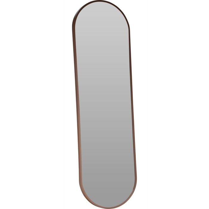 Miroir mural ovale avec un cadre marron classique 30 x 100 cm