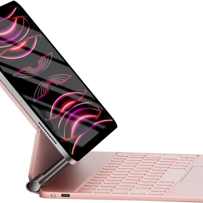 Clavier HOU FY-11G QWERTZ allemand pour iPad Air 4/5 et iPad Pro 11 - rose