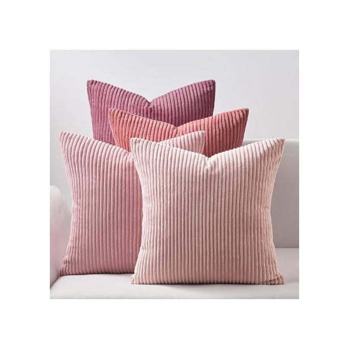 Housse Coussin 40x 40 Rose poudré Decoration Maison Intérieure Lot de 4 Housse de Coussin Canape Salon Chambre Déco Aesthetic
