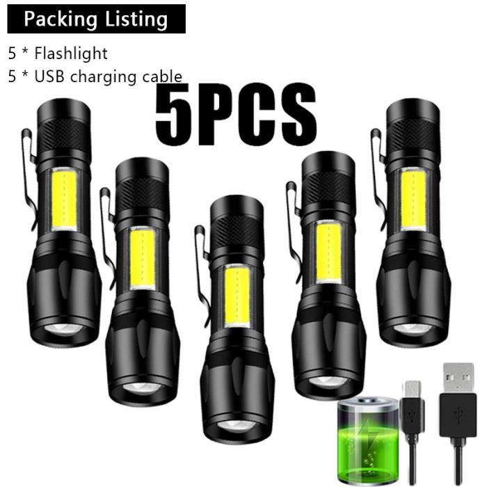Mini lampe de poche torche à LED magnétique portative multifonction  rechargeable