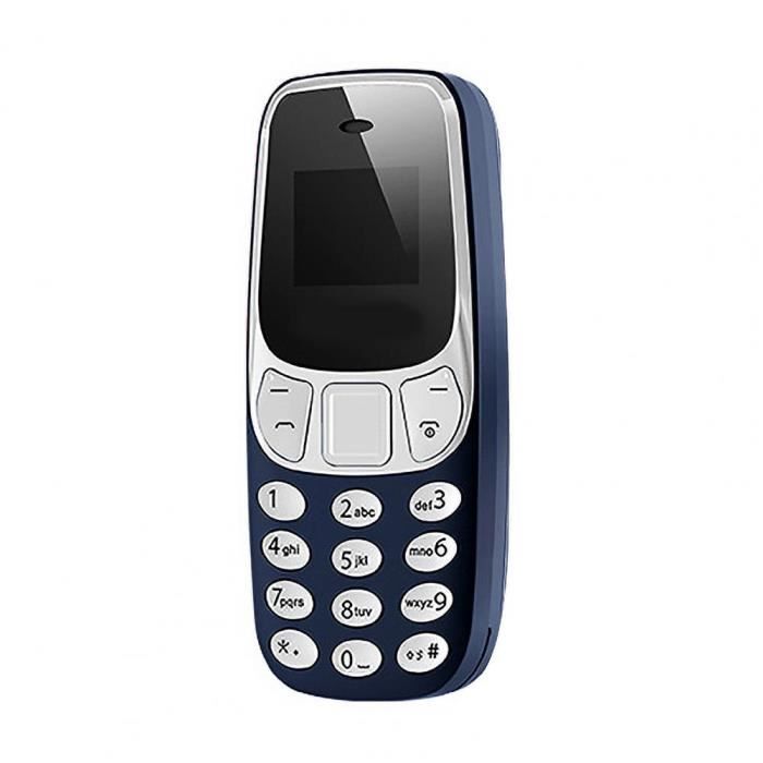 Bleu foncé-Mini Téléphone Portable BM10 Débloqué avec Carte SIM, Lecteur MP3, FM, Appel Vocal, 101 Écouteurs,