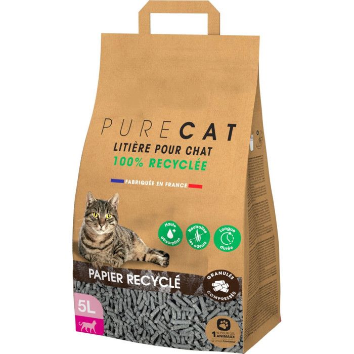 Comparer les prix de Litière granulés compressés en papier 100 % recyclé, 5 litres, pour chat