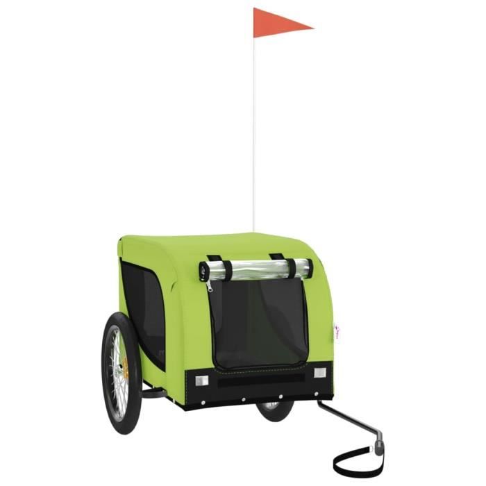 Remorque de vélo pour animaux de compagnie vert et noir POR7905472561383