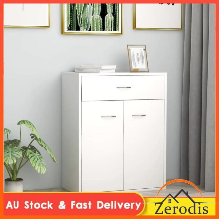Buffet blanc 60x30x75 cm bois dingénierie -BK800711 (PLA)