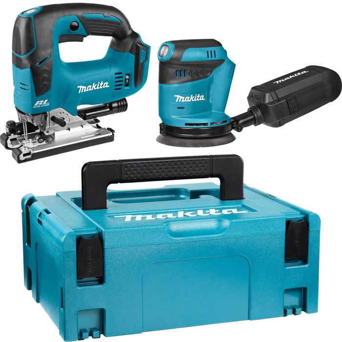 Pack 2 Outils Makita Dlx2276j djv182z + Dbo180z machines Nues - vue 3