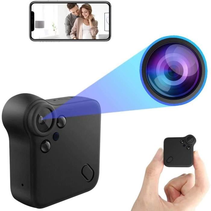 Mini Caméra Espion WiFi UYIKOO 140 Degrés Caméra Cachée sans Fil HD1080P Caméra Portable Caméra de Sécurité avec la Vision de Nuit Détection de Mouvement pour iOS et Android App