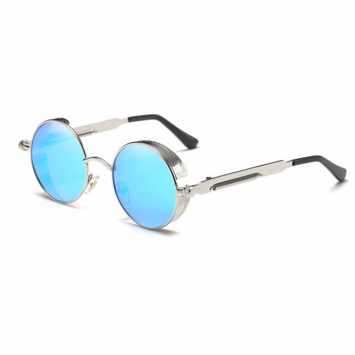 Homme Steampunk Lunettes De Soleil Polarisées UV400 Rond Lentille Lunettes de soleil conduite Eyewear 