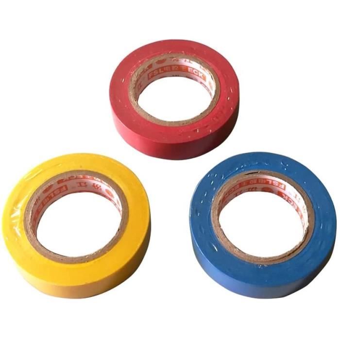 3 Pcs Rouleau Ruban Adhésif PVC Isolant électrique Electrical Tape