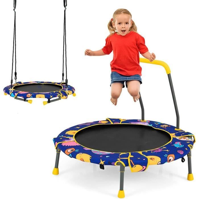 Trampoline Extérieur Froggi Sky Rond 183 Cm - Filet Sécurité Double Verrouillage - Échelle Incluse - Support 75 Kg - Pour Enfant