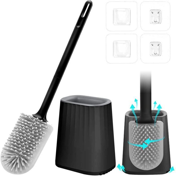 Brosse De Toilette Brosse De Toilette En Silicone Avec Support Pincettes Cachu00e9es U00e0 Su00e9chage