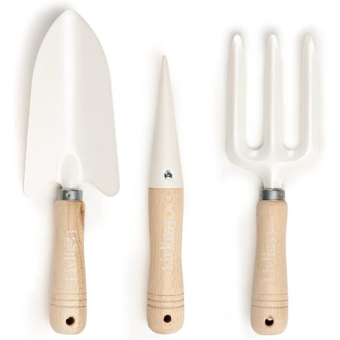 Set De 4 Outils De Jardin Enfant - Râteau, Pelle, Bêche - Bois Et Métal - Dès 3 Ans