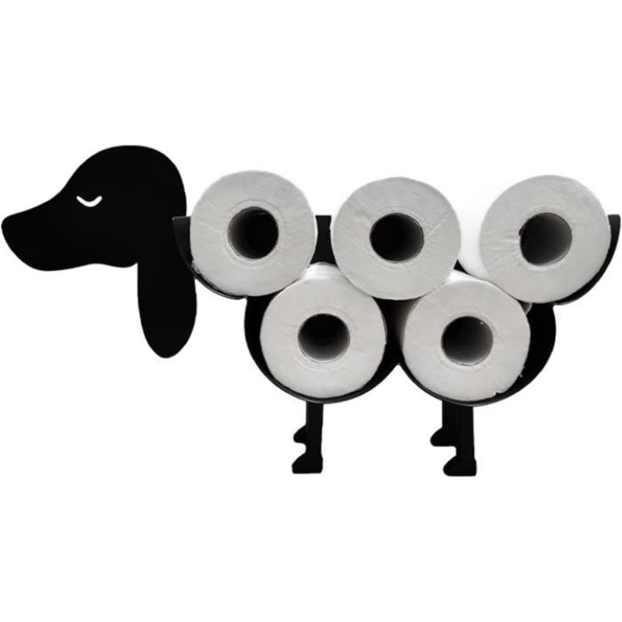 Porte-Toilettes, Porte-Toile de Toilette Black Novelty Dog Papier de Toilette Rangement Porte-Toile de Toilette en Plein air