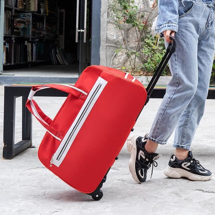 Rouge - Sac de Voyage à Roulettes pour Femme et Homme, Valise à Roulettes,  Bagage à Main, Valise à Roulettes