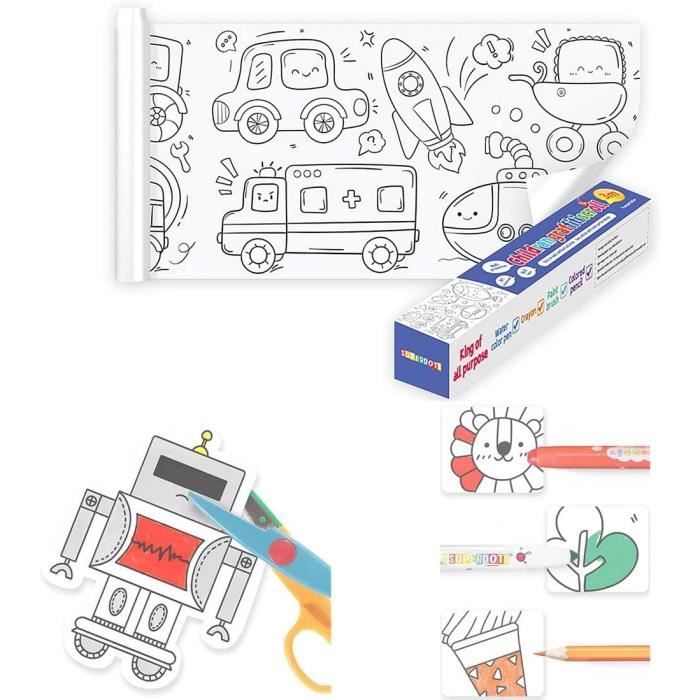 Rouleau de papier à colorier pour enfants, rouleau de papier à dessin  collant