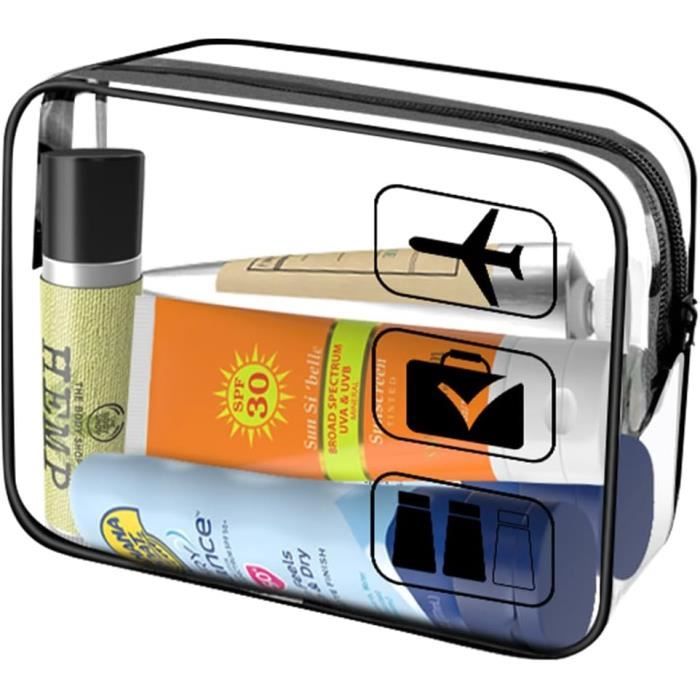 2 Trousses De Toilette Transparentes PVC - Étui étanche Voyage Pour Liquides 100 Ml, Contrôle Aéroport