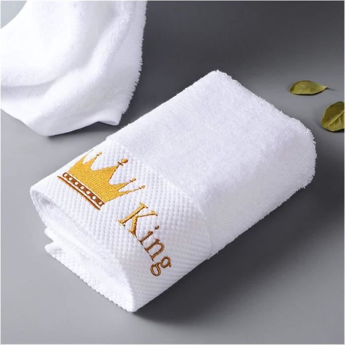 ZZDH Drap de Bain Serviette de Bain 100% Coton Broderie
