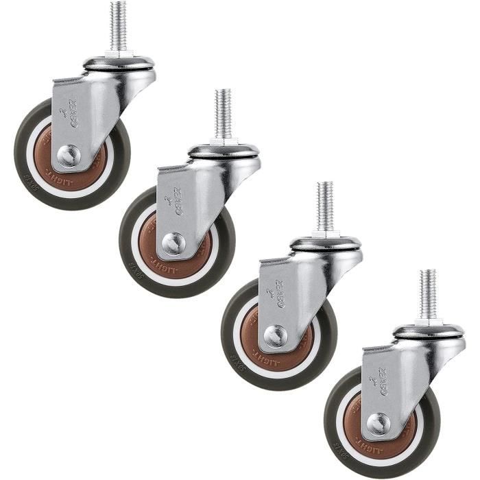 Lot De 4 Roulettes Pivotantes Charge Lourde 200kg Avec Frein - Pour Établi Et Machines