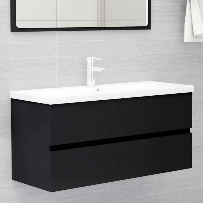 Omabeta Meubles-lavabos - Armoire de toilette Teck solide avec lavabos