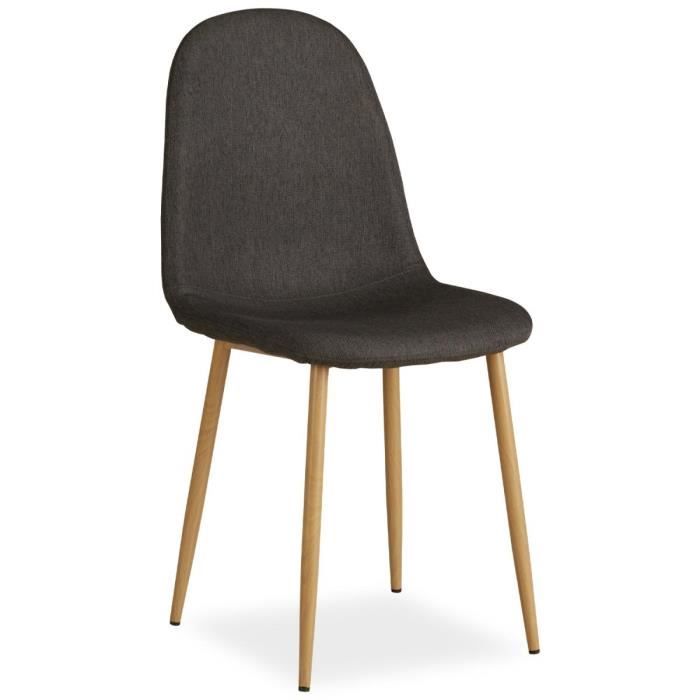 chaise de salle à manger homestyle4u - design moderne - tissu anthracite - pieds en métal