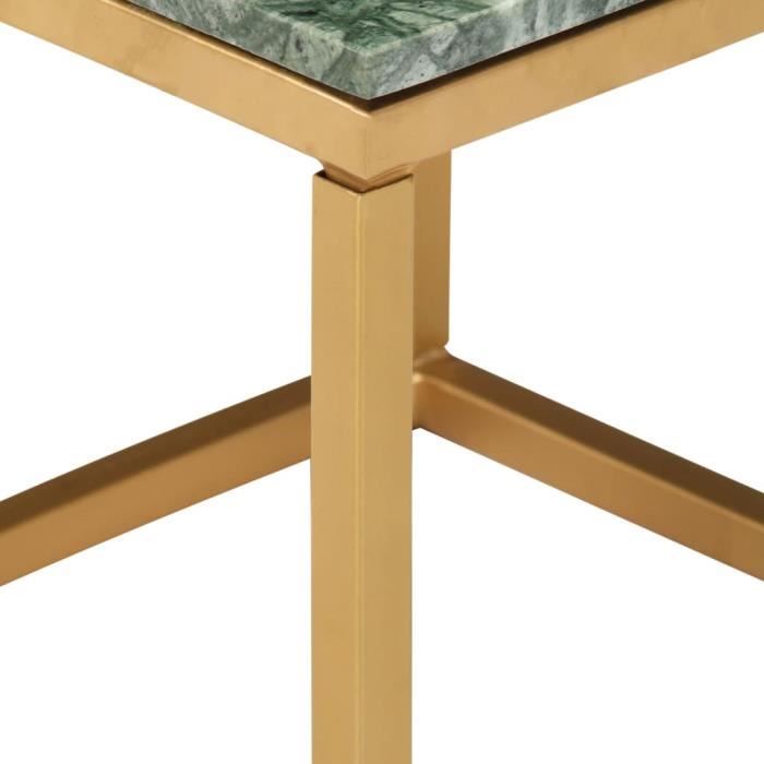super -table basse style scandinave - bout de canapé table à thé vert 40x40x35 cm pierre véritable et texture marbre @538875