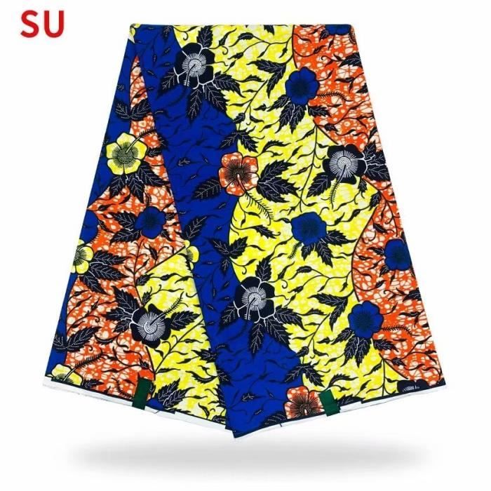 Tissu Africain Imprimé Ankara/Kente En Polycoton - Motif Ethnique Vert Suisse/marron, Vendu Au Mètre