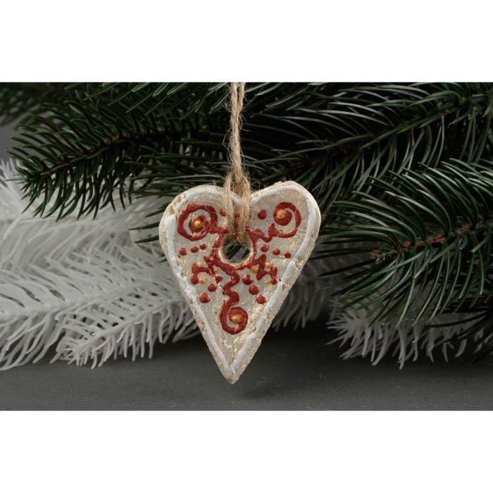 Décoration Sapin Fait Main Déco Noël Cœur De Pâte à Sel