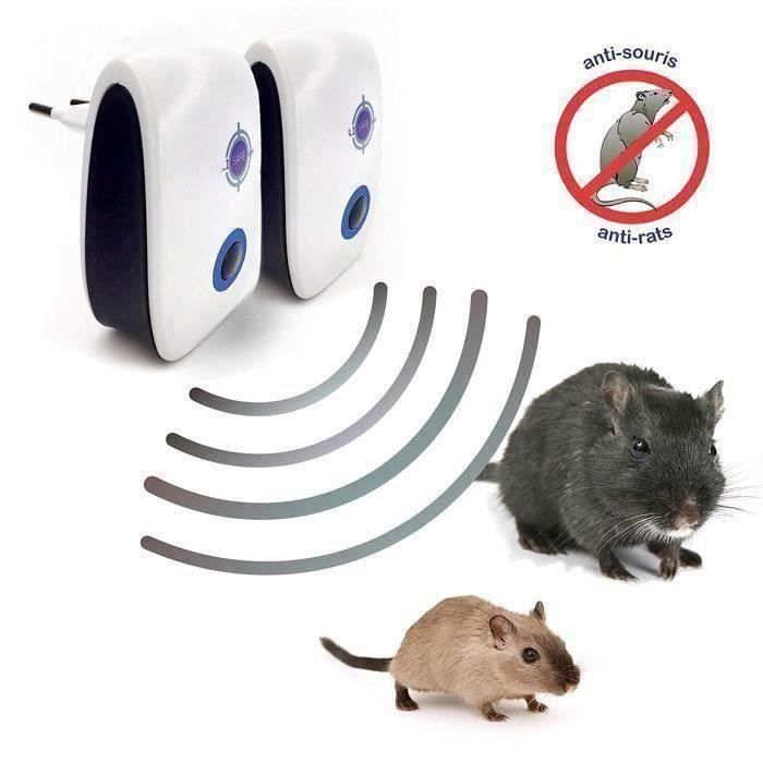 Répulsif Anti Rats Souris Ultrasons et à Électromagnétique Anti Nuisible Rongeur 